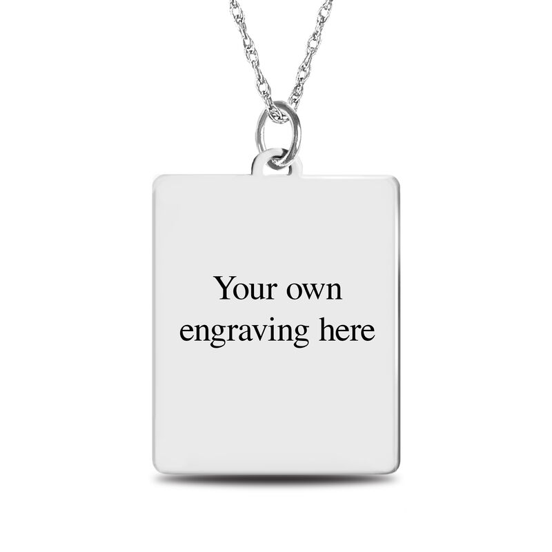 Diamond Cut Square Photo Pendant in 10k Yellow Gold image number null